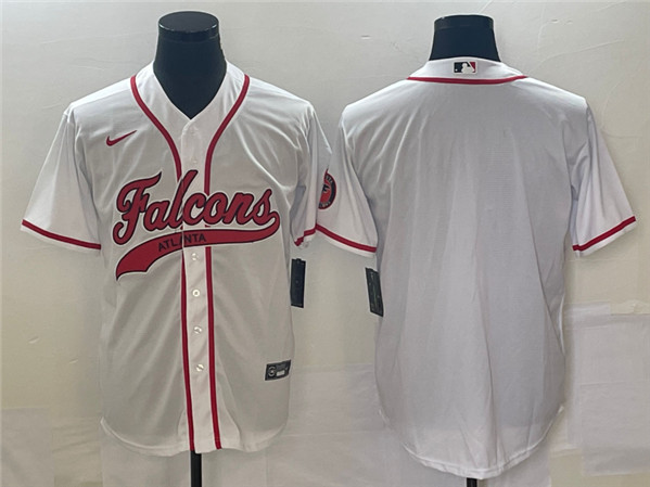 Atlanta Falcons Blank White With Patch Cool Base Stitched Baseball Jersey